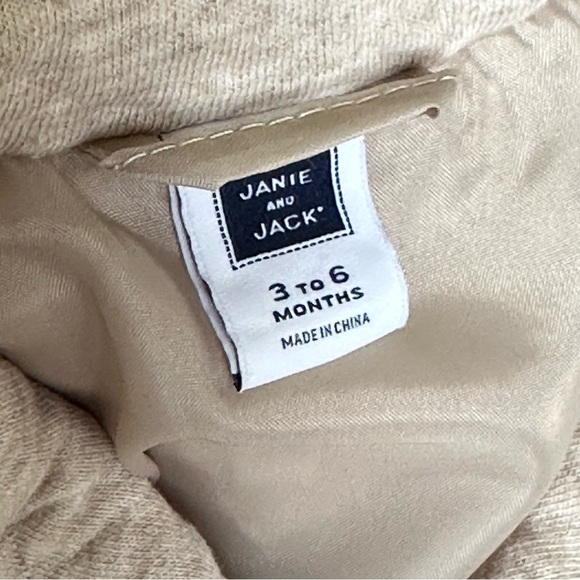 Janie and Jack | Equestrian-inspired Quilted Blazer in Heather Oatmeal - Picture 3 of 5